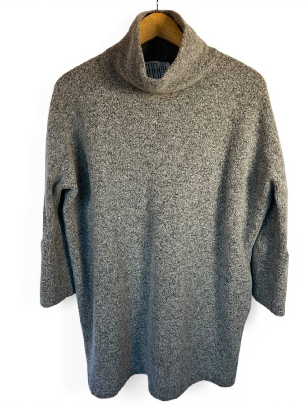 Reifhaus Funnel Neck Tunic Sweater Gray Minimalist Oversized USA